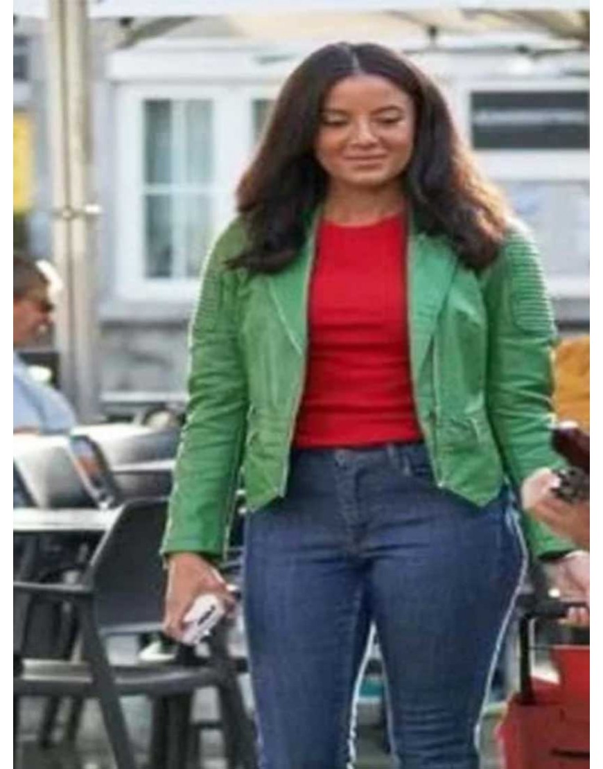 Heather Hemmens a Pinch of Portugal Anna Green Leather Jacket Heather Hemmens a Pinch of Portugal Anna Green Leather Jacket